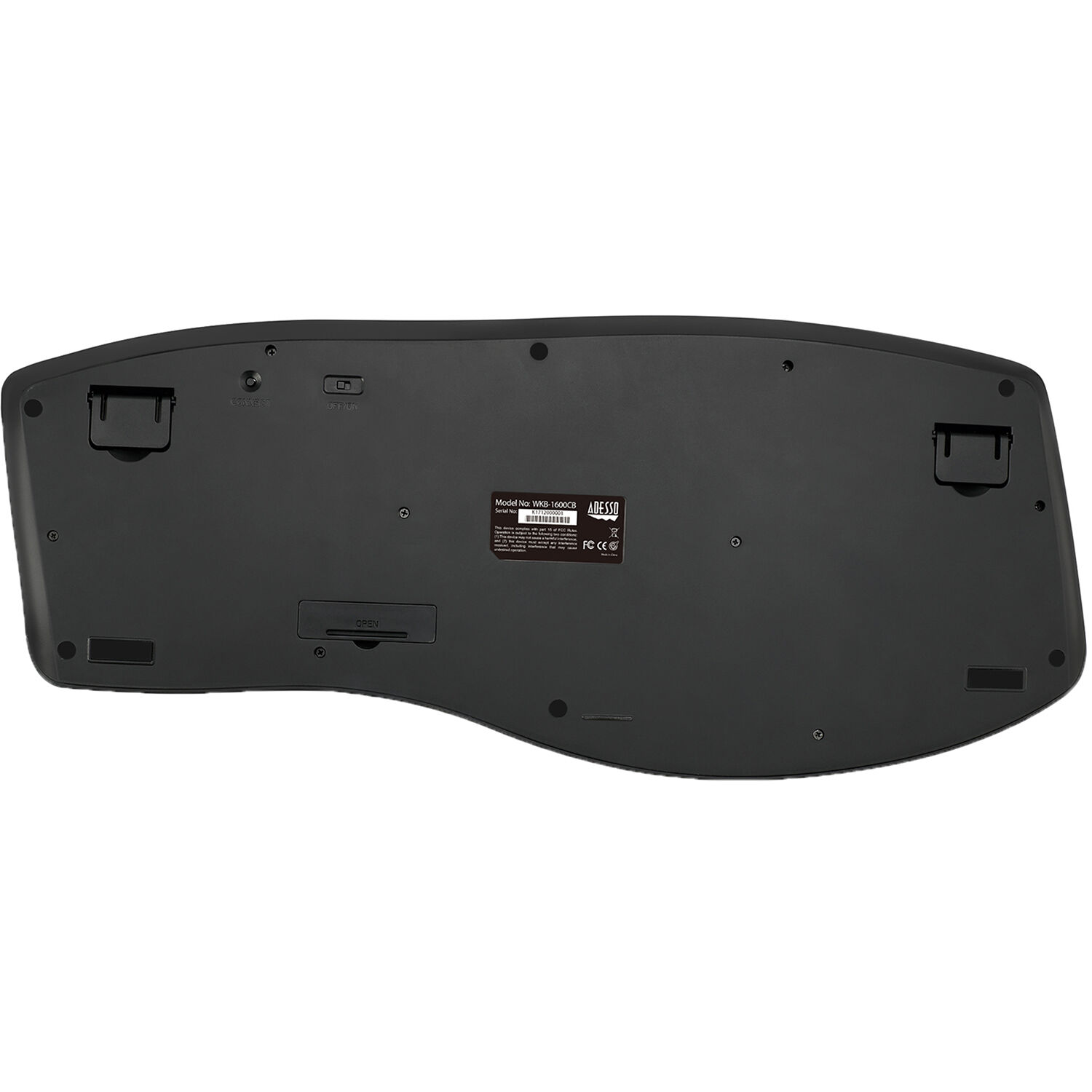 Adesso WKB-1600CB wireless ergonomic keyboard and optical mouse set with split key zones — view 6