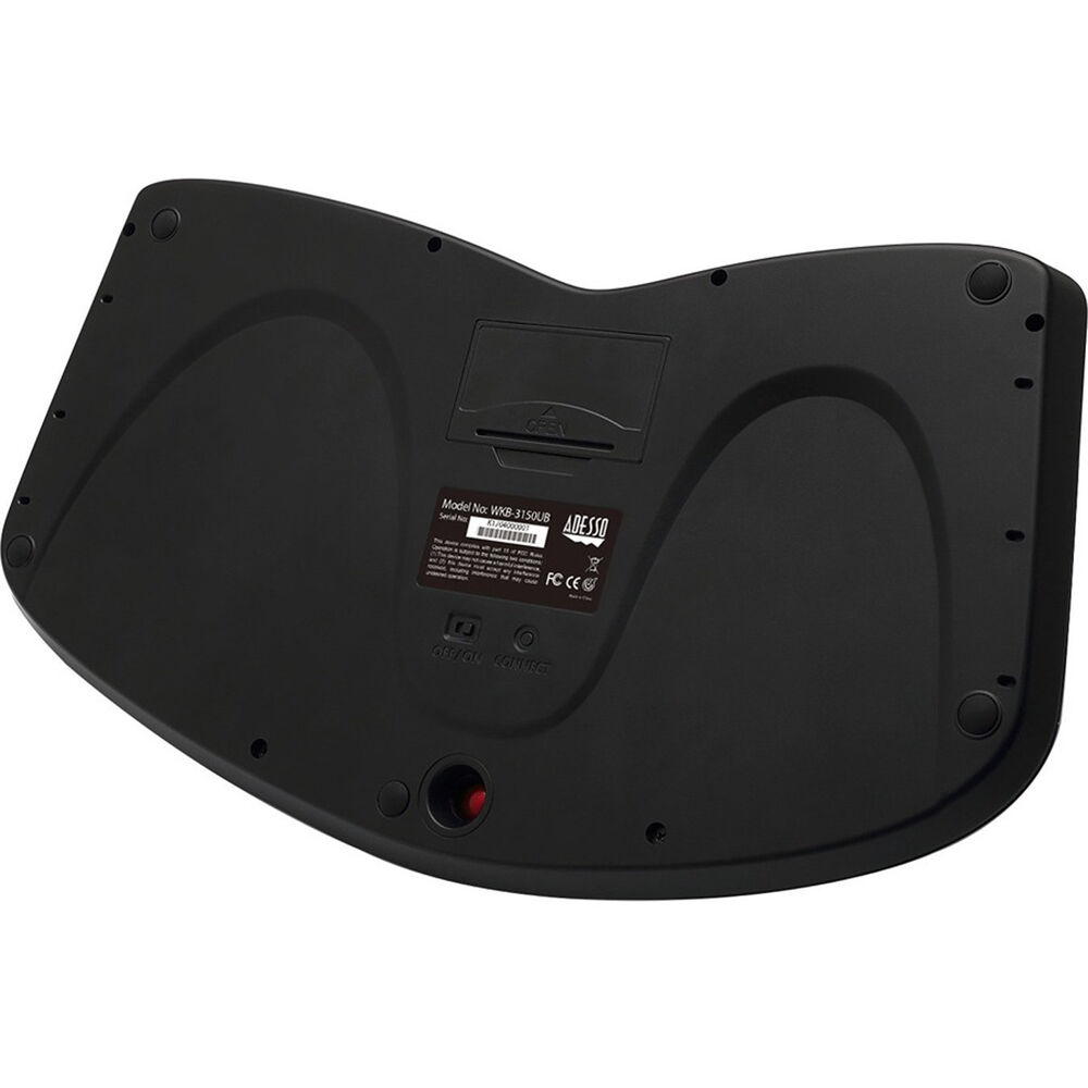 Adesso Tru-Form Media 3150 wireless ergonomic trackball keyboard with split layout — view 3