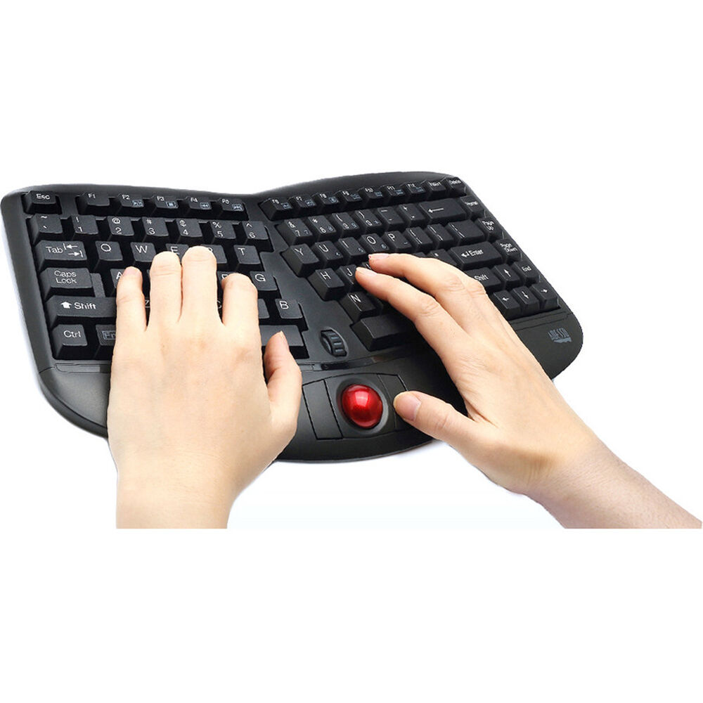 Adesso Tru-Form Media 3150 wireless ergonomic trackball keyboard with split layout — view 7