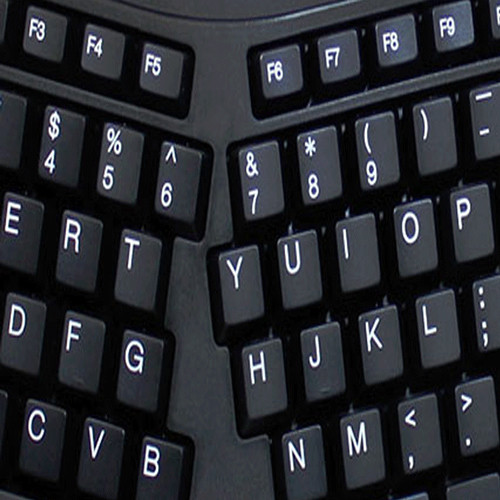 Adesso TruForm ergonomic wireless keyboard with centered 800 DPI trackball — view 4