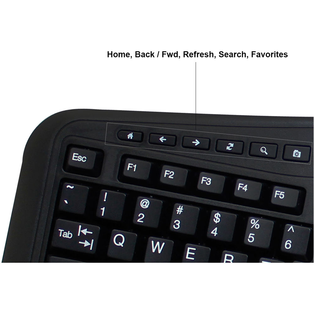 Adesso TruForm ergonomic wireless keyboard with centered 800 DPI trackball — view 6