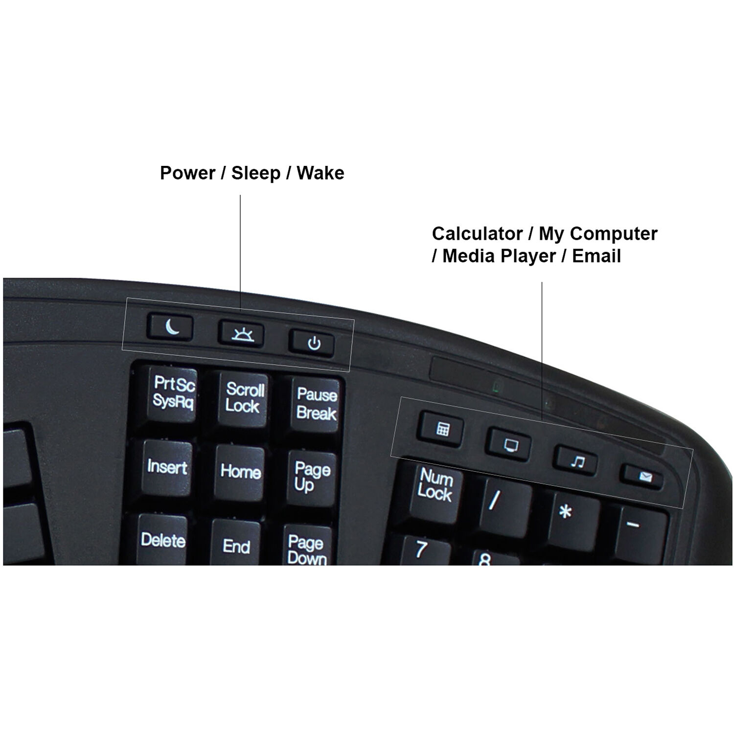 Adesso Tru-Form 4500 wireless ergonomic keyboard with integrated touchpad — view 6