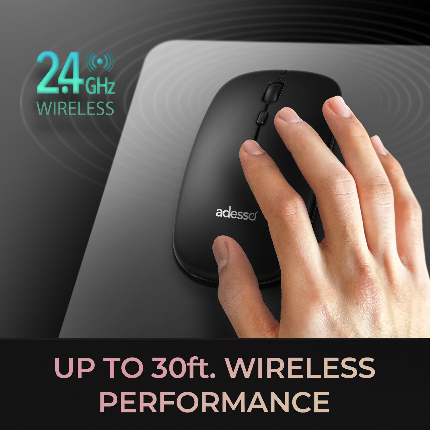 Adesso WKB-7300CB wireless keyboard and mouse combo with Copilot AI hotkey and USB-C receiver — view 14