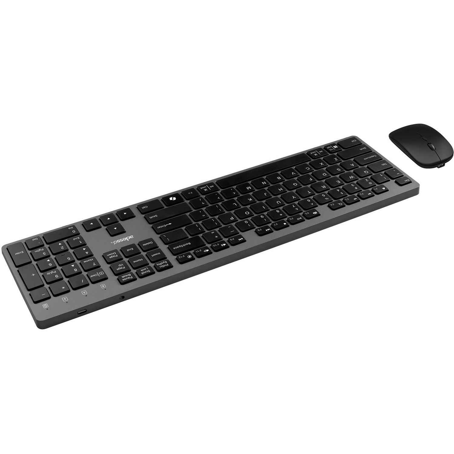 Adesso WKB-7300CB wireless keyboard and mouse combo with Copilot AI hotkey and USB-C receiver — view 3