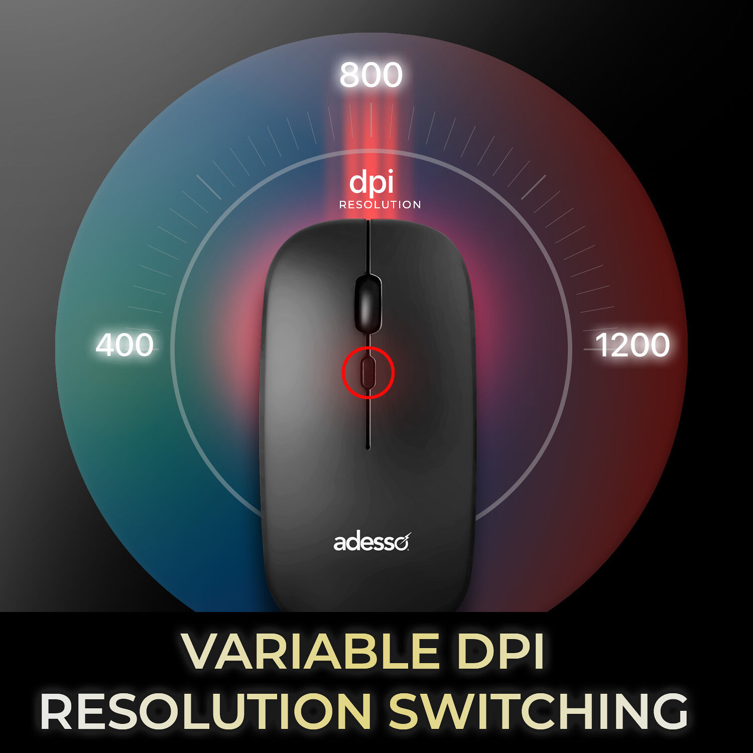 Adesso WKB-7300CB wireless keyboard and mouse combo with Copilot AI hotkey and USB-C receiver — view 9