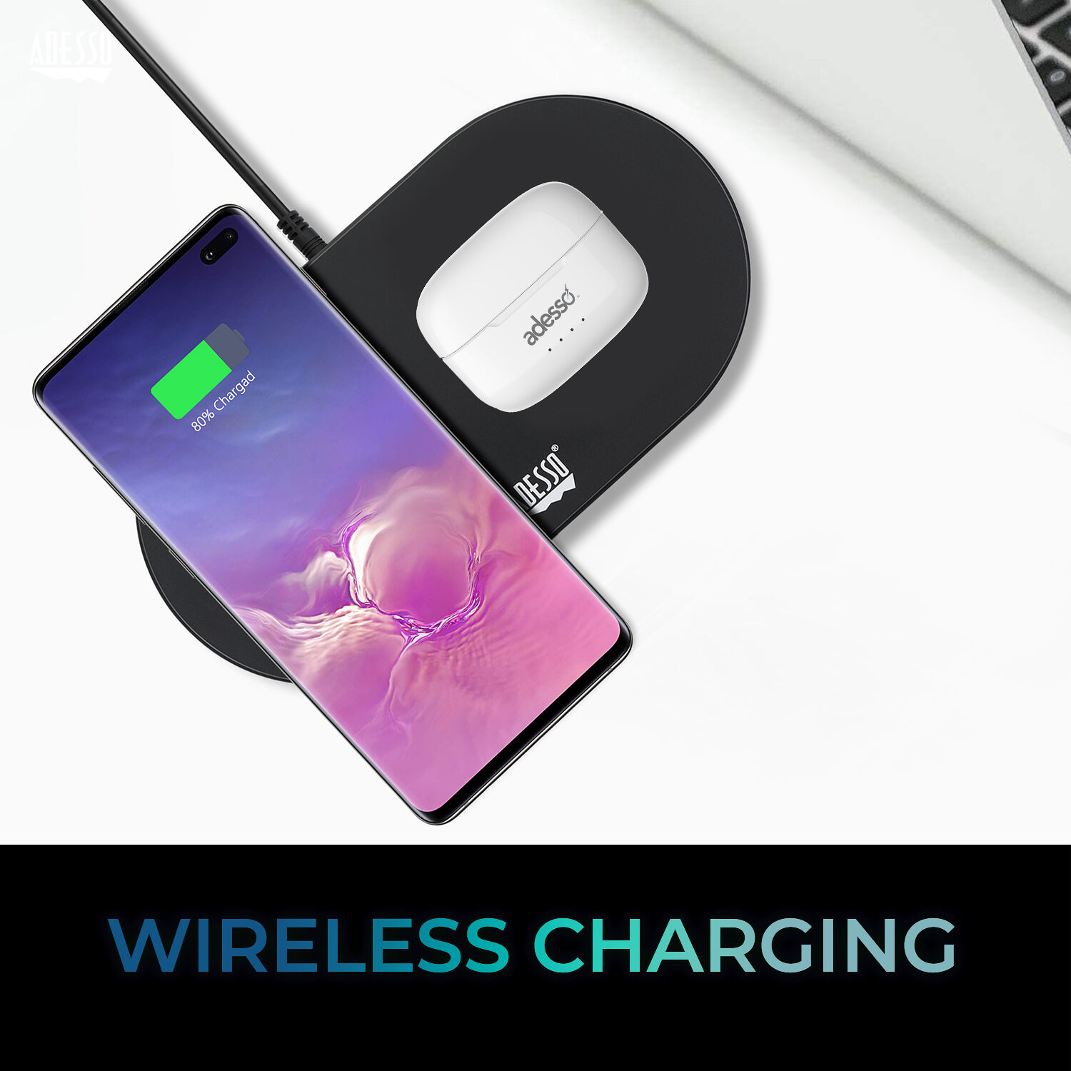 Adesso Xtream T2 true wireless noise-cancelling earbuds with charging case — view 6
