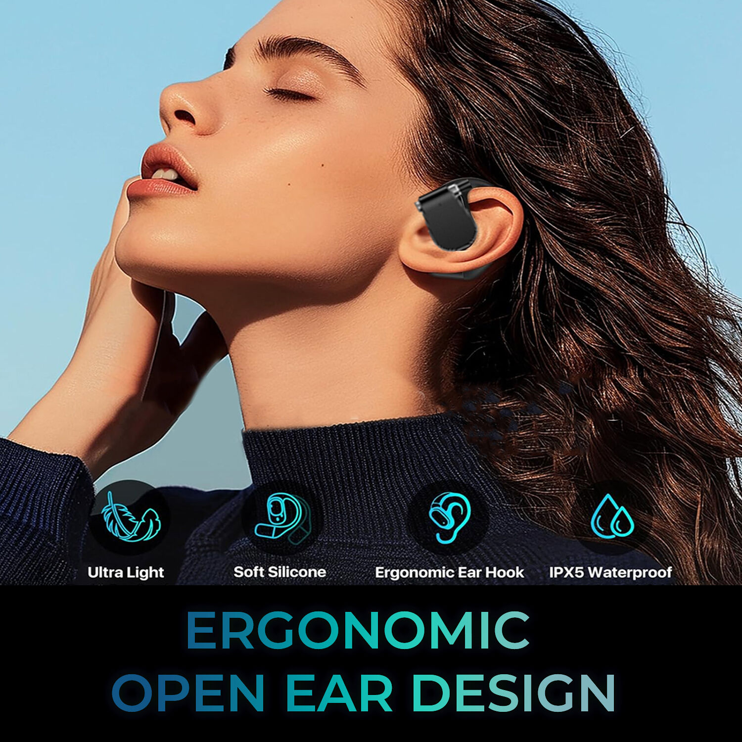 ADESSO INNOVATION INC B/T OPEN EAR SPORTS EARBUDS W/CHARGING CASE TOUCHSCREEN CONT — view 9