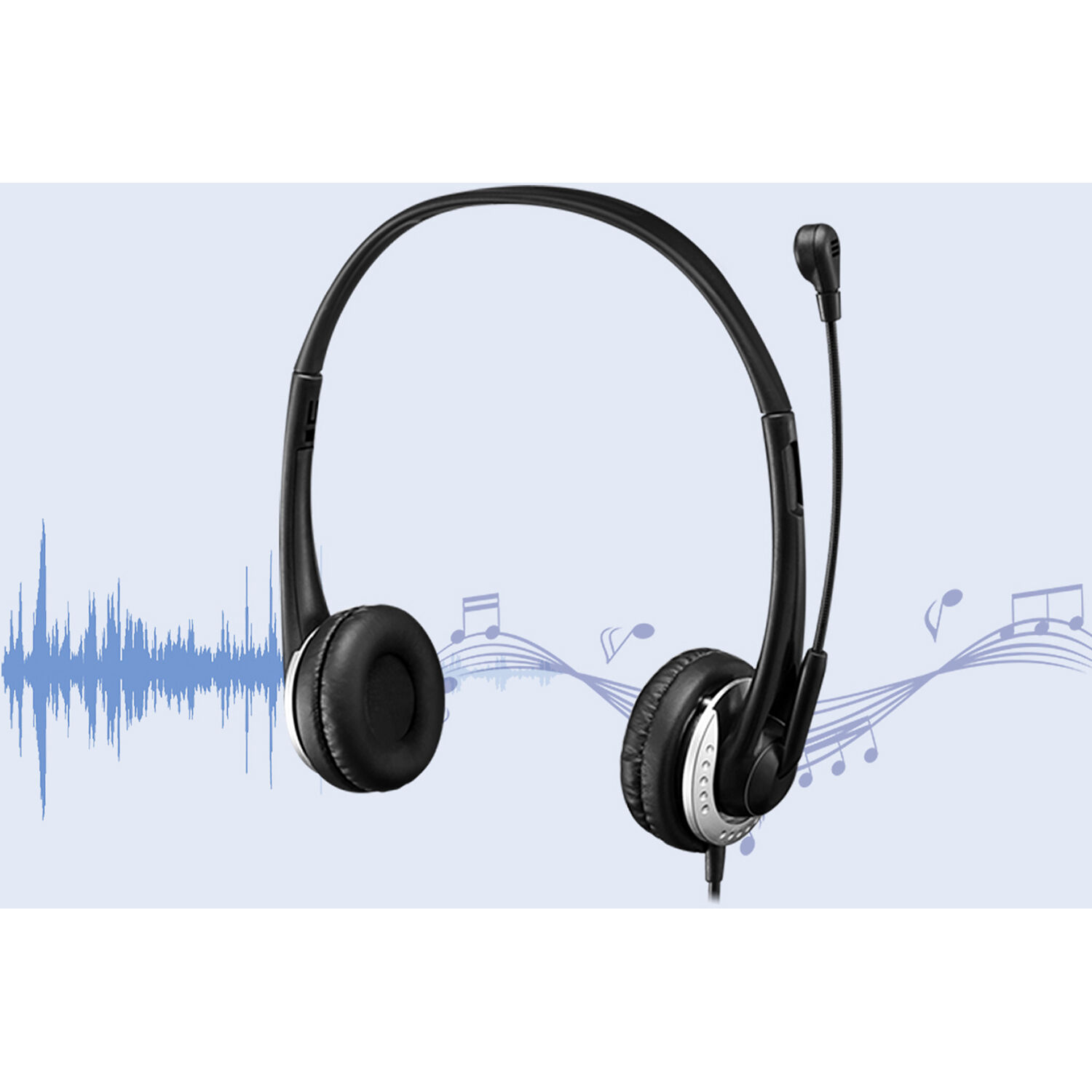 Adesso XTREAM P2 wired USB headset with adjustable microphone and removable earpads — view 5