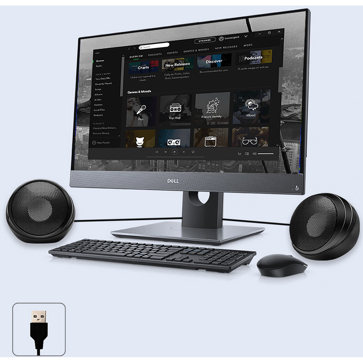 Adesso XTREAMS4 USB multimedia desktop speaker system with dual stereo speakers — view 5
