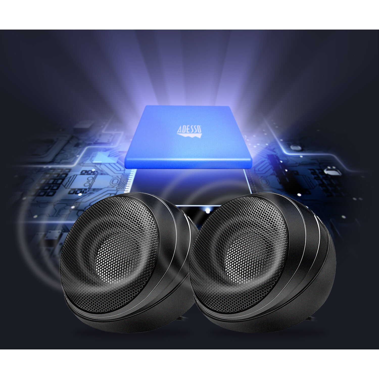 Adesso XTREAMS4 USB multimedia desktop speaker system with dual stereo speakers — view 8