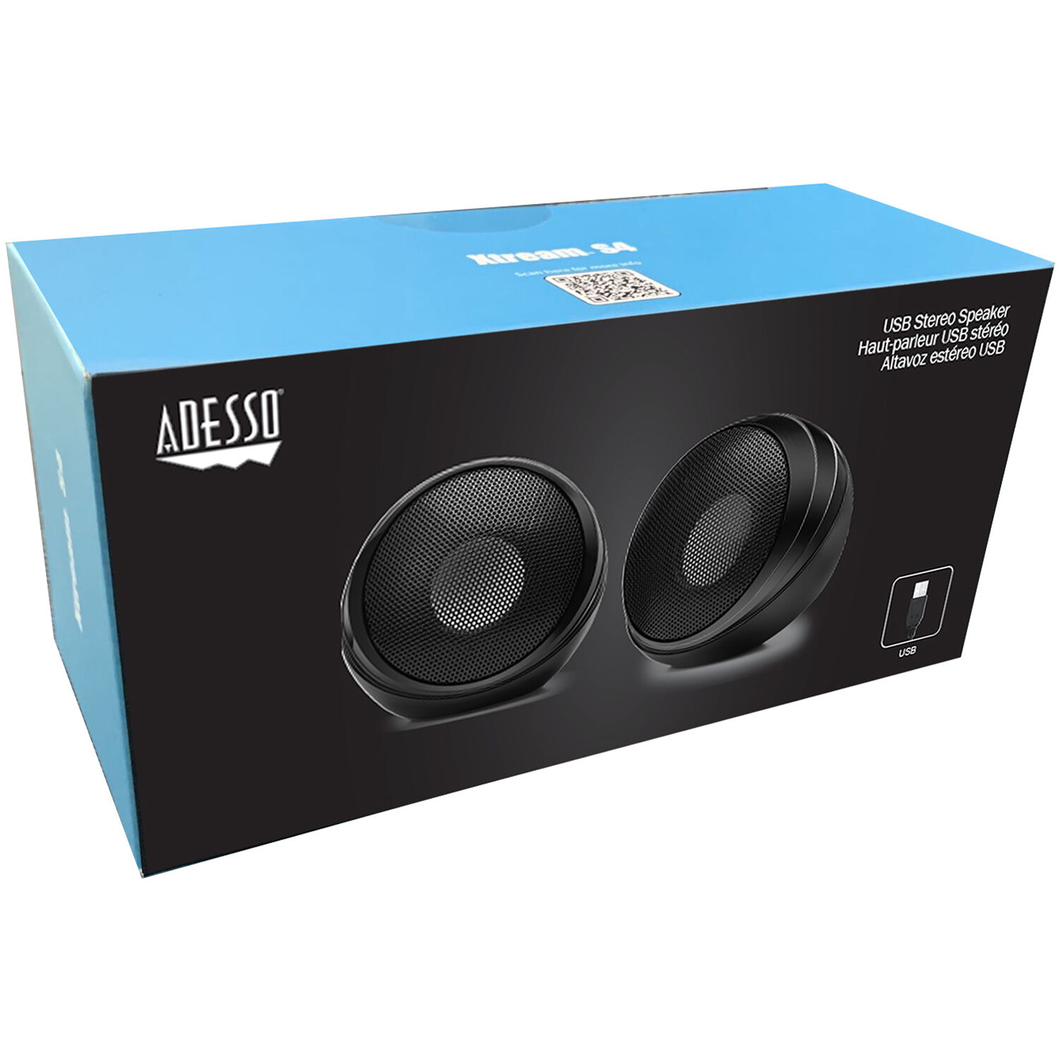 Adesso XTREAMS4 USB multimedia desktop speaker system with dual stereo speakers — view 9