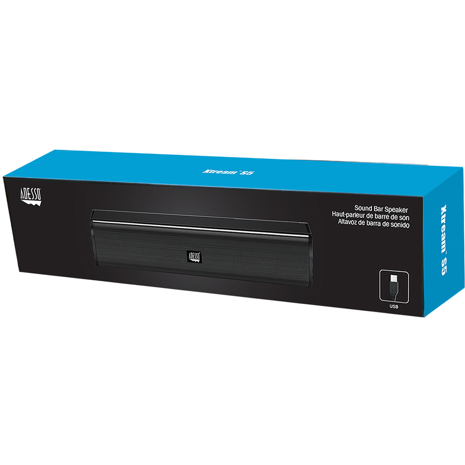 Adesso Xtream S5 USB multimedia soundbar for desktop stereo audio — view 9