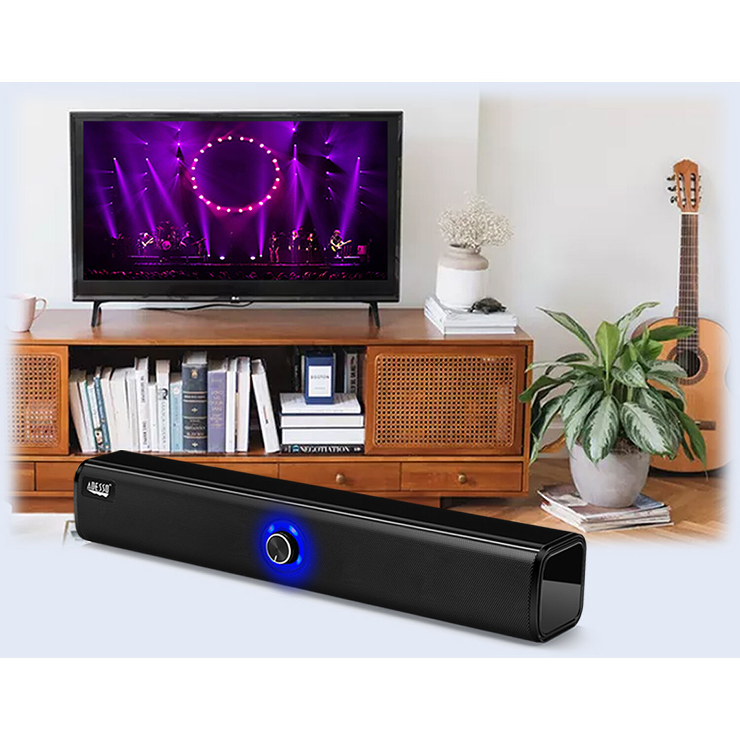 Adesso XTREAMS6 Bluetooth multimedia soundbar with dual speakers for desktop audio — view 6