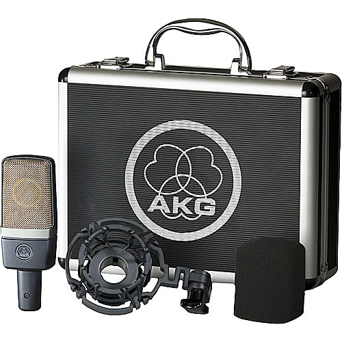 AKG large-diaphragm studio condenser microphone with cardioid pattern based on the C414 capsule — view 2