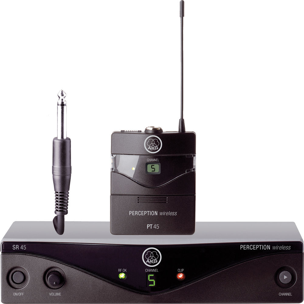 AKG Perception Wireless 45 instrumental wireless microphone system with receiver and bodypack transmitter — view 2