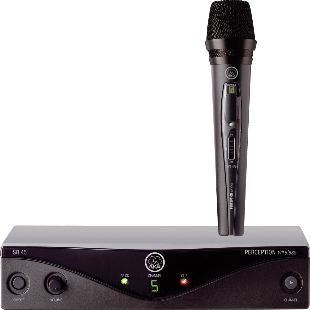 AKG Wireless Mic System 45 handheld wireless microphone with receiver — view 2