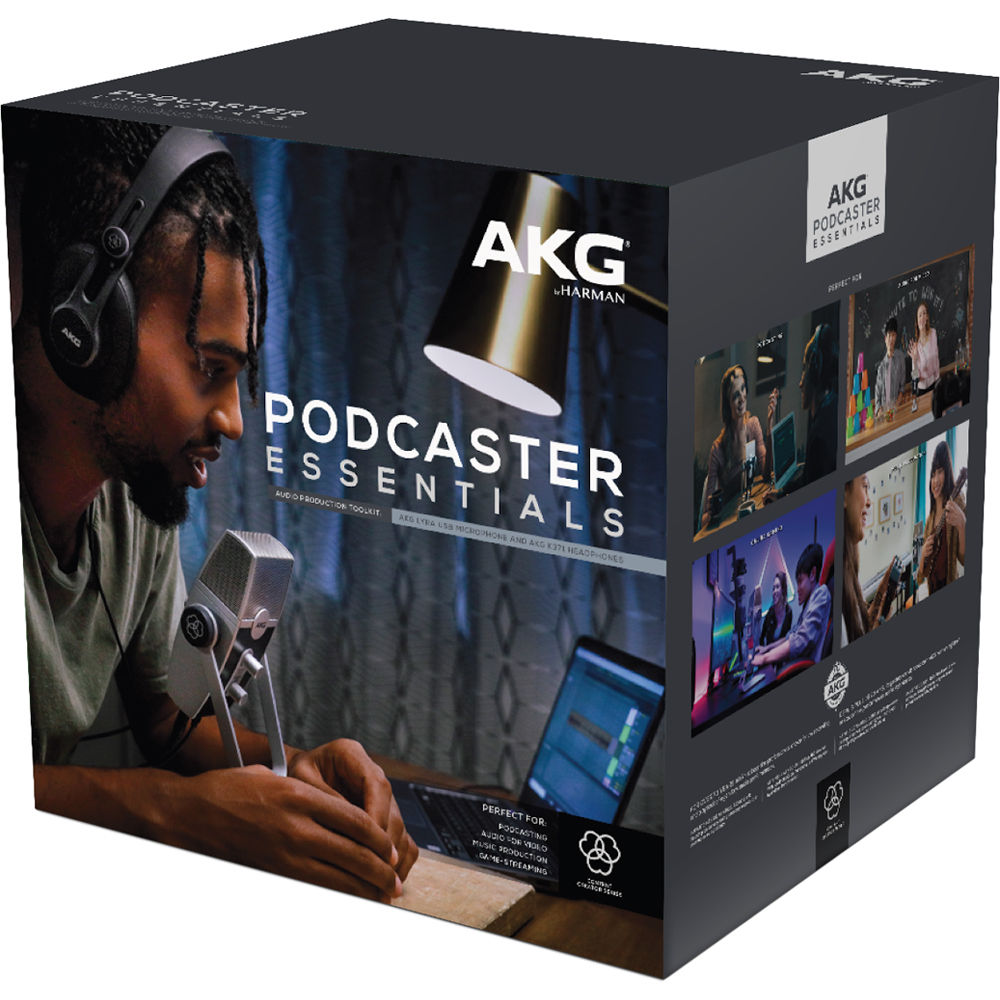 AKG Podcaster Kit with Lyra USB microphone, K371 headphones, and included software — view 2