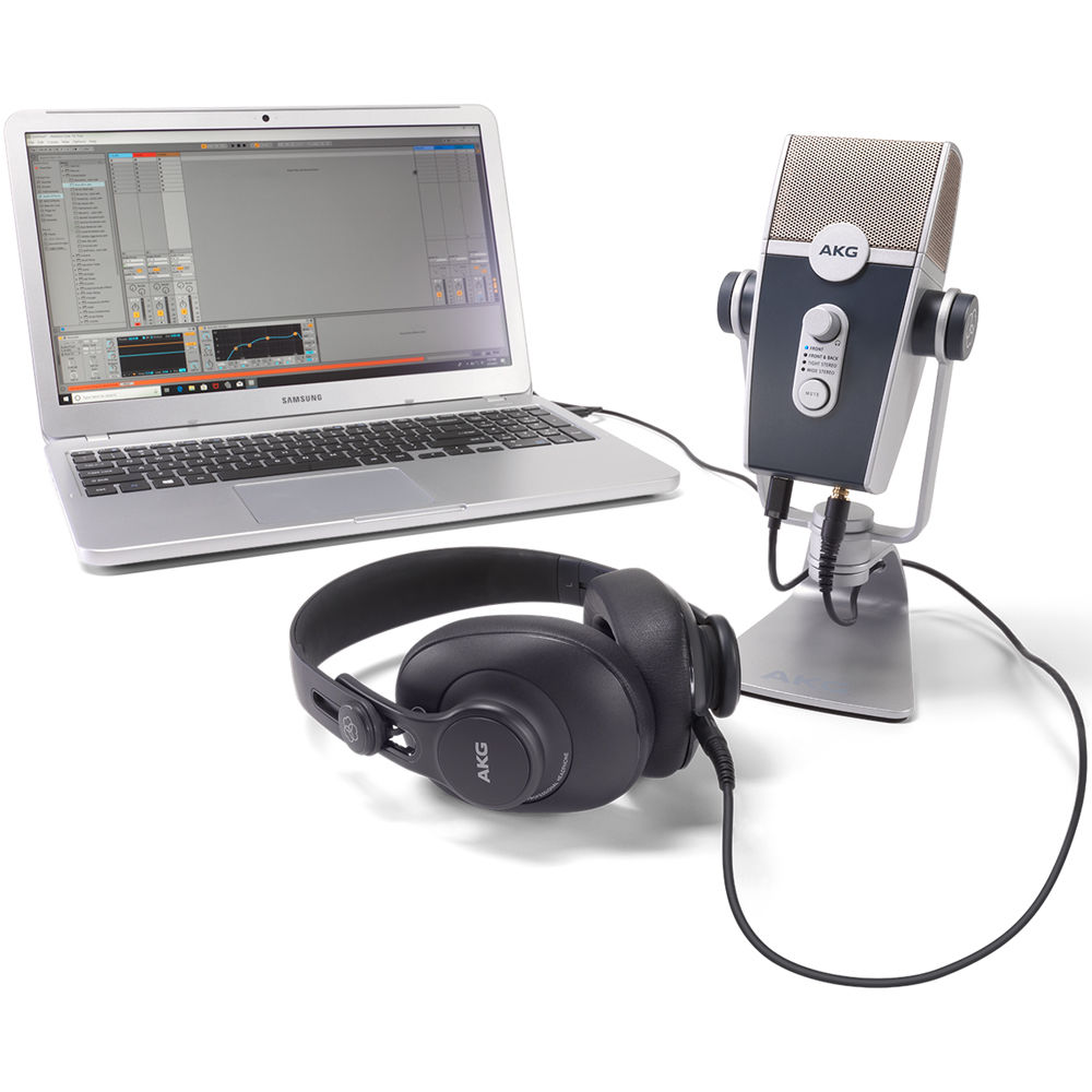 AKG Podcaster Kit with Lyra USB microphone, K371 headphones, and included software — view 3