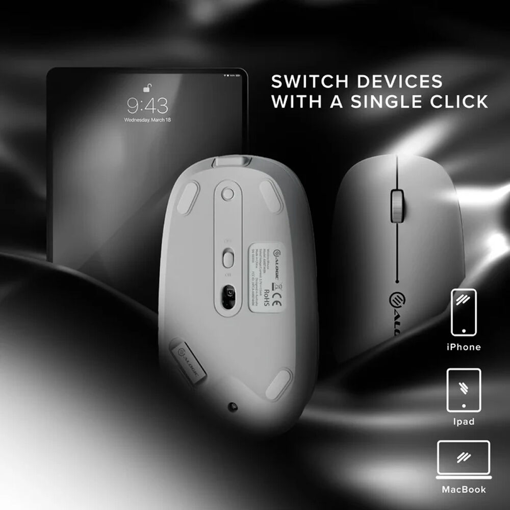 ECHELON BLUETOOTH USB-C RECHARGEABLE 4 KEYS MOUSE-WHITE — view 7