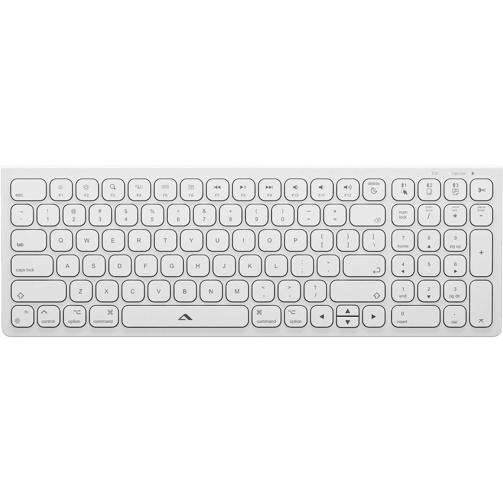 ALOGIC Echelon compact white Bluetooth keyboard and mouse set for Mac with USB-C rechargeability — view 2