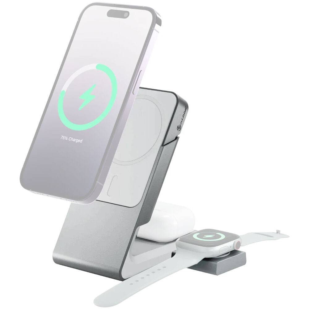 Alogic Matrix 3-in-1 Magnetic Charging Dock with Apple Watch Charger - White, US