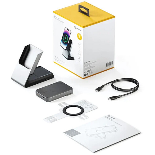 ALOGIC Matrix 2-in-1 universal magnetic charging dock in white — view 5