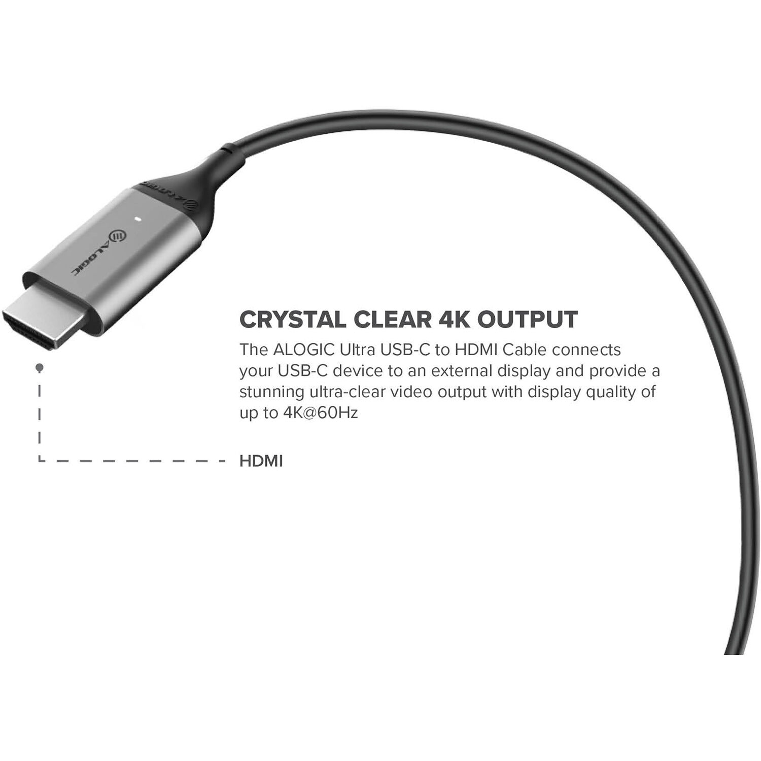 ALOGIC 2M ULTRA USB-C (MALE) TO HDMI (MALE) CABLE - 4K @60HZ — view 4
