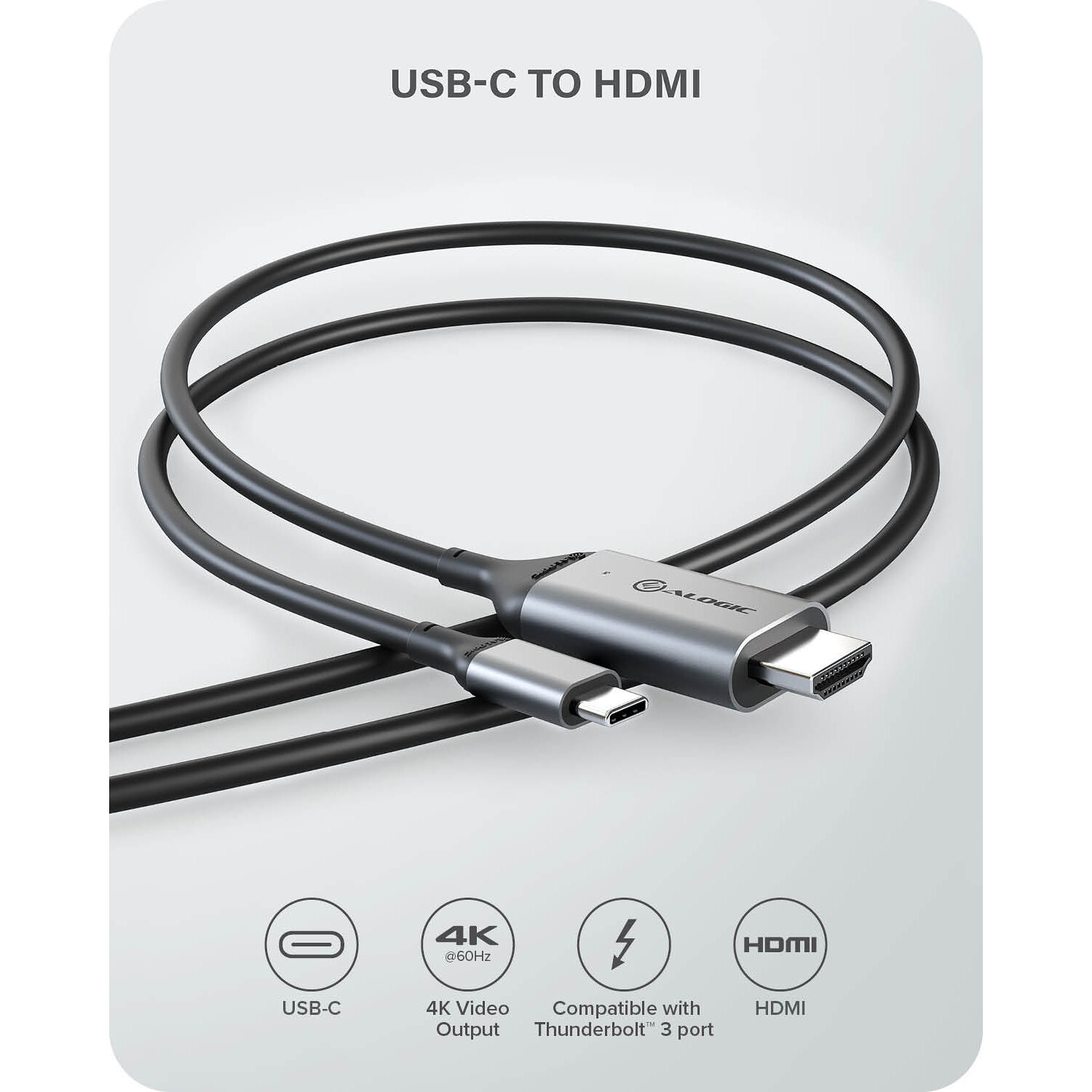 ALOGIC 2M ULTRA USB-C (MALE) TO HDMI (MALE) CABLE - 4K @60HZ — view 8