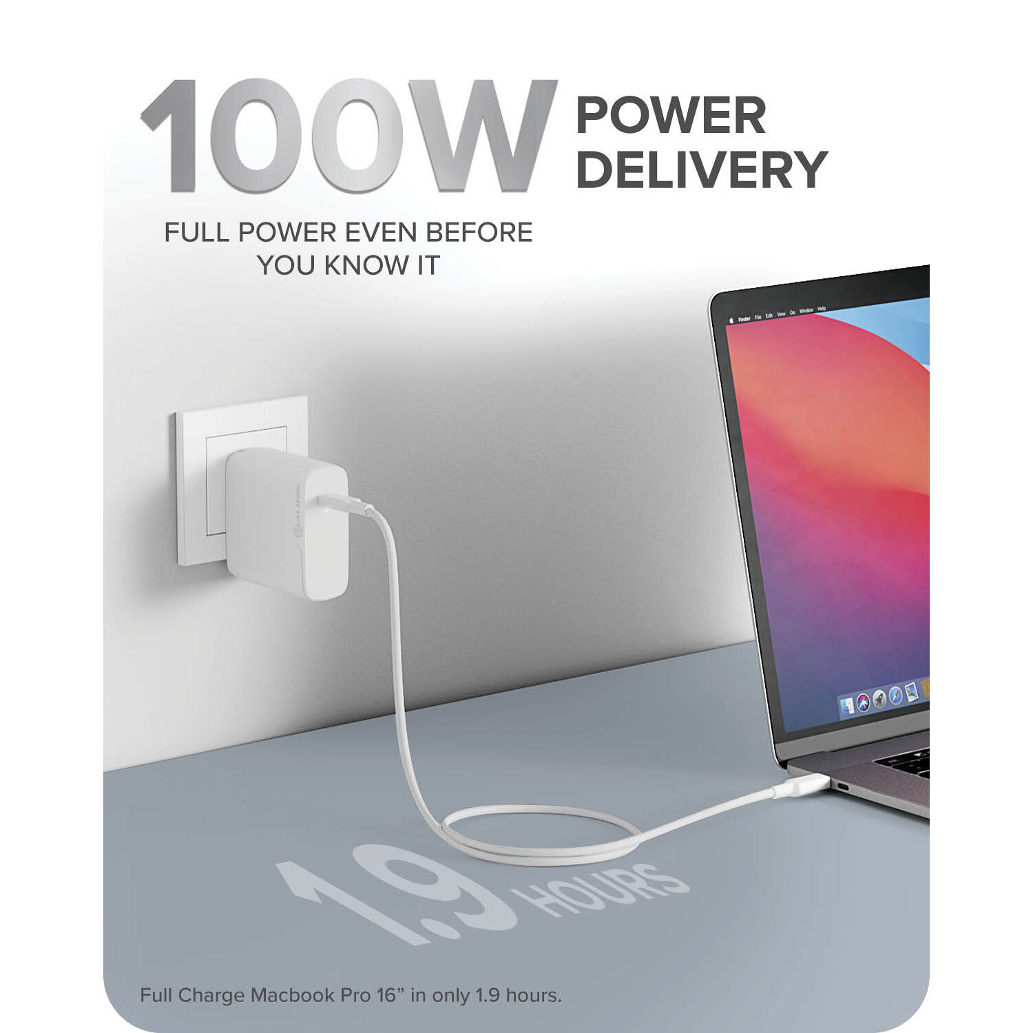 ALOGIC 1X100 Rapid Power100W GaN Charge WCG1X100-US compact USB-C charger — view 16