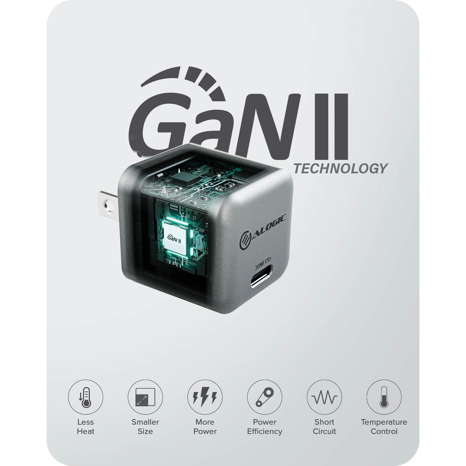 ALOGIC 30W GaN USB-C wall charger, US version, compact single-port design — view 13