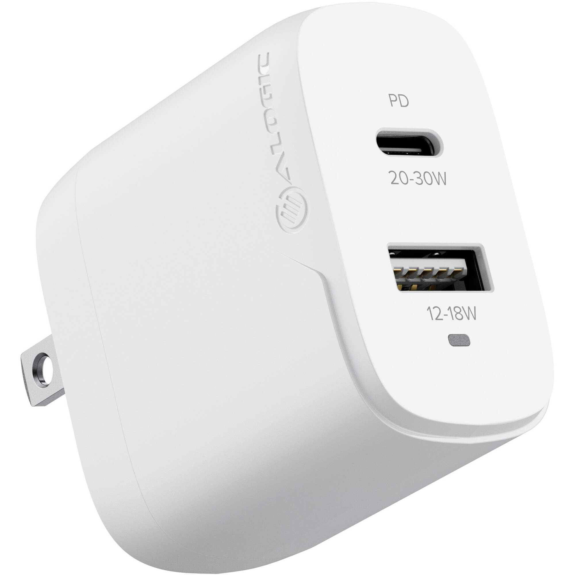 ALOGIC 2X32 Rapid Power 32W GaN wall charger with dual USB-C ports — view 2