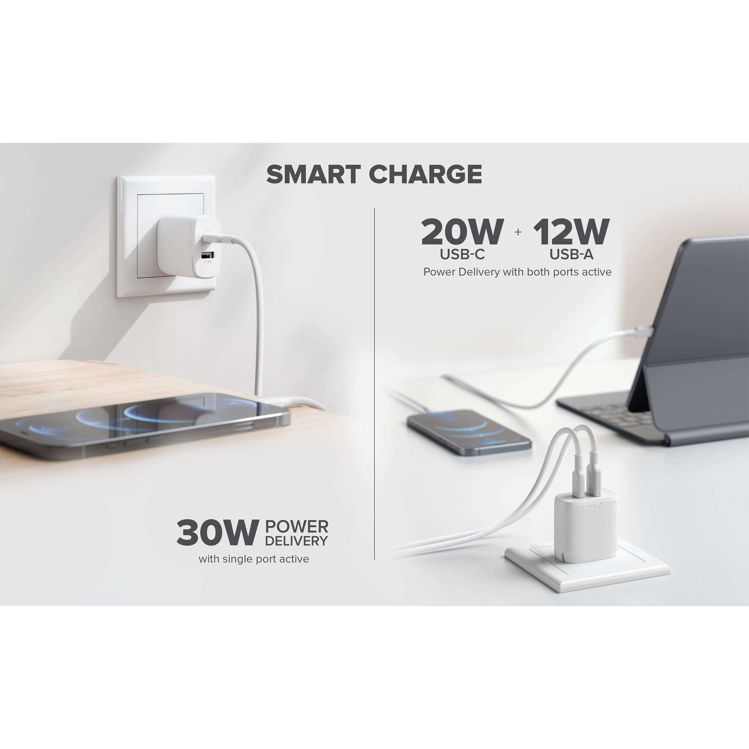 ALOGIC 2X32 Rapid Power 32W GaN wall charger with dual USB-C ports — view 6