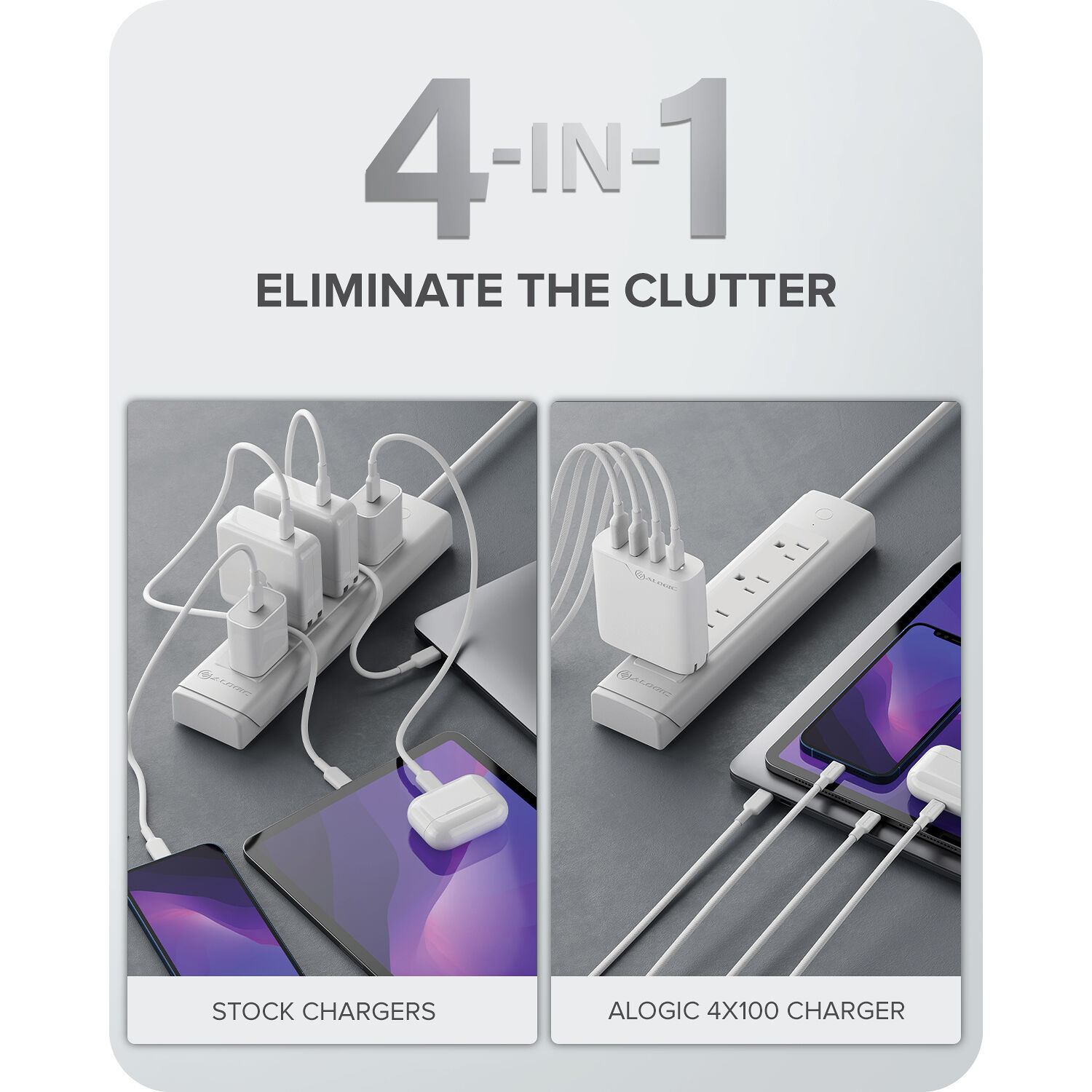 ALOGIC 4X100 Rapid Power 4-port 100 W GaN charger with USB-C charging — view 17