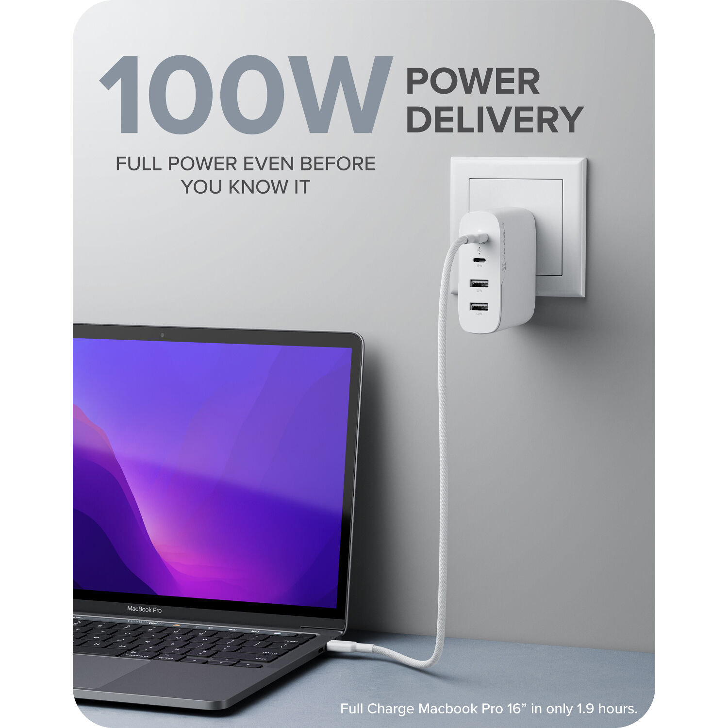 ALOGIC 4X100 Rapid Power 4-port 100 W GaN charger with USB-C charging — view 18
