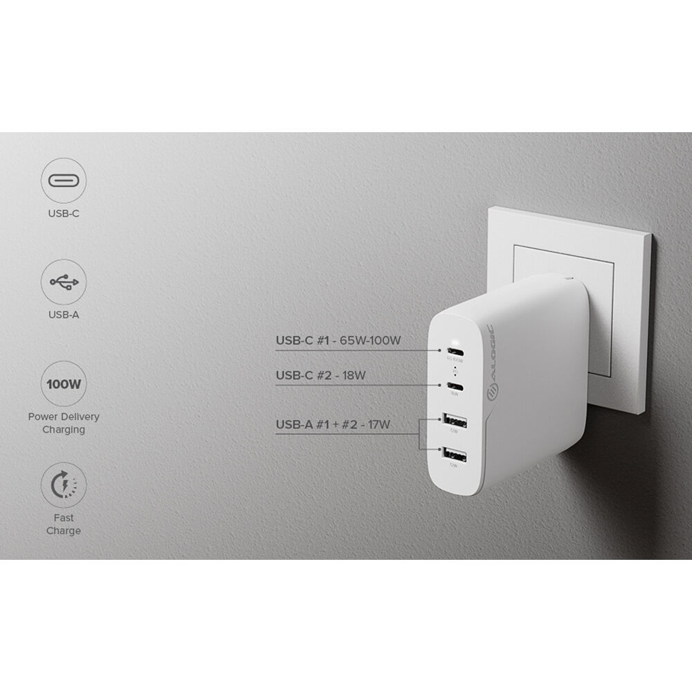 ALOGIC 4X100 Rapid Power 4-port 100 W GaN charger with USB-C charging — view 8