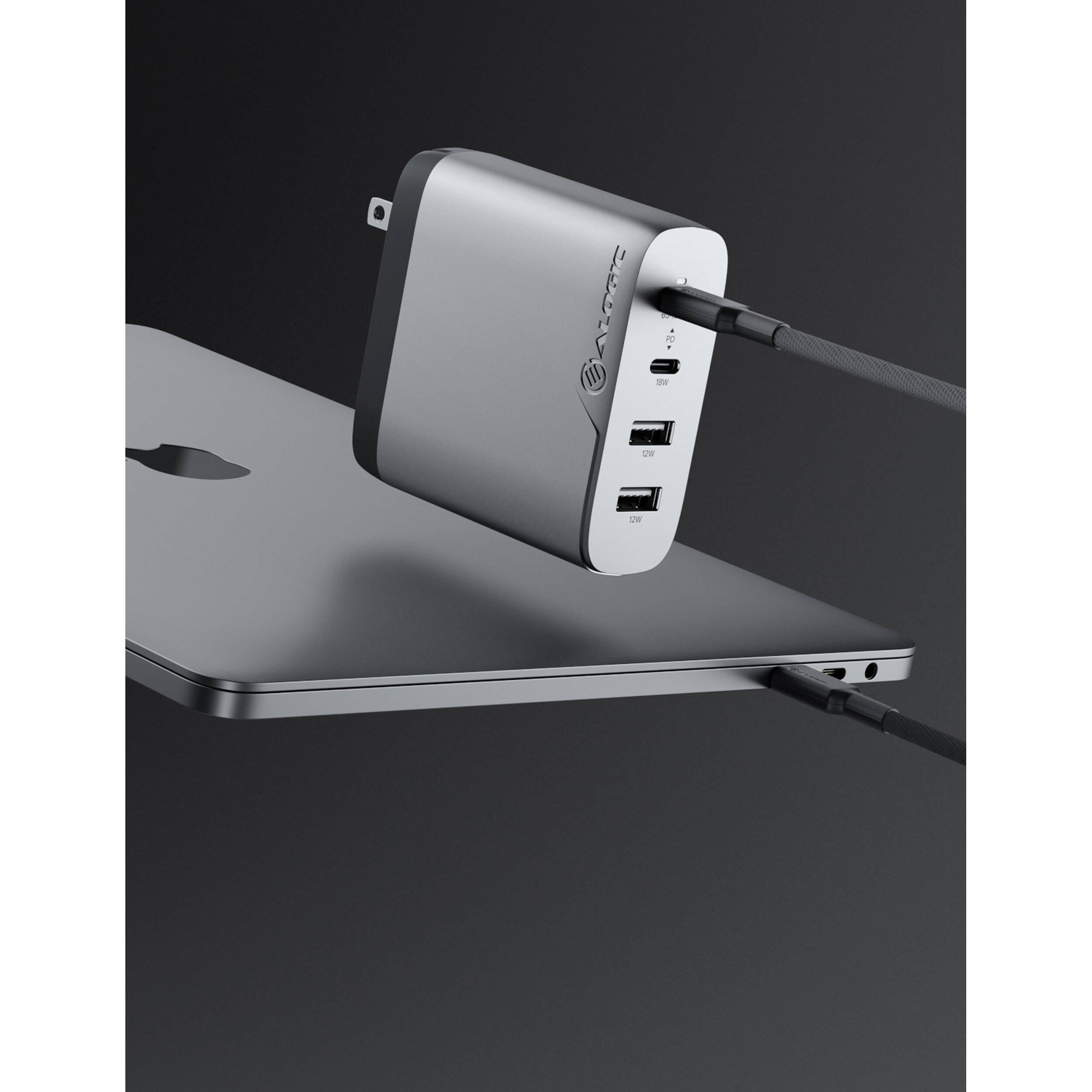ALOGIC 4X100 Rapid Power 4-port 100W GaN charger in space grey — view 12