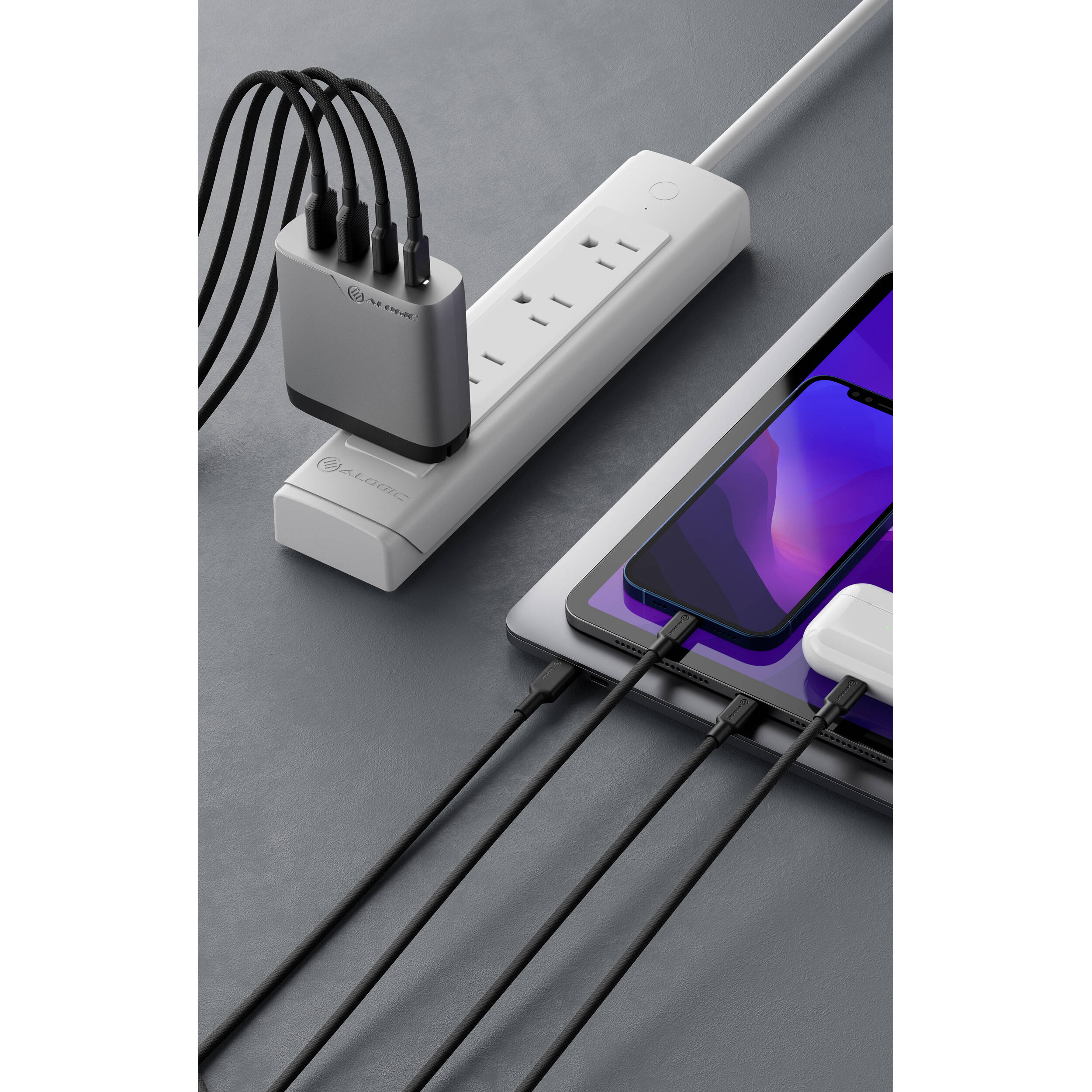 ALOGIC 4X100 Rapid Power 4-port 100W GaN charger in space grey — view 13