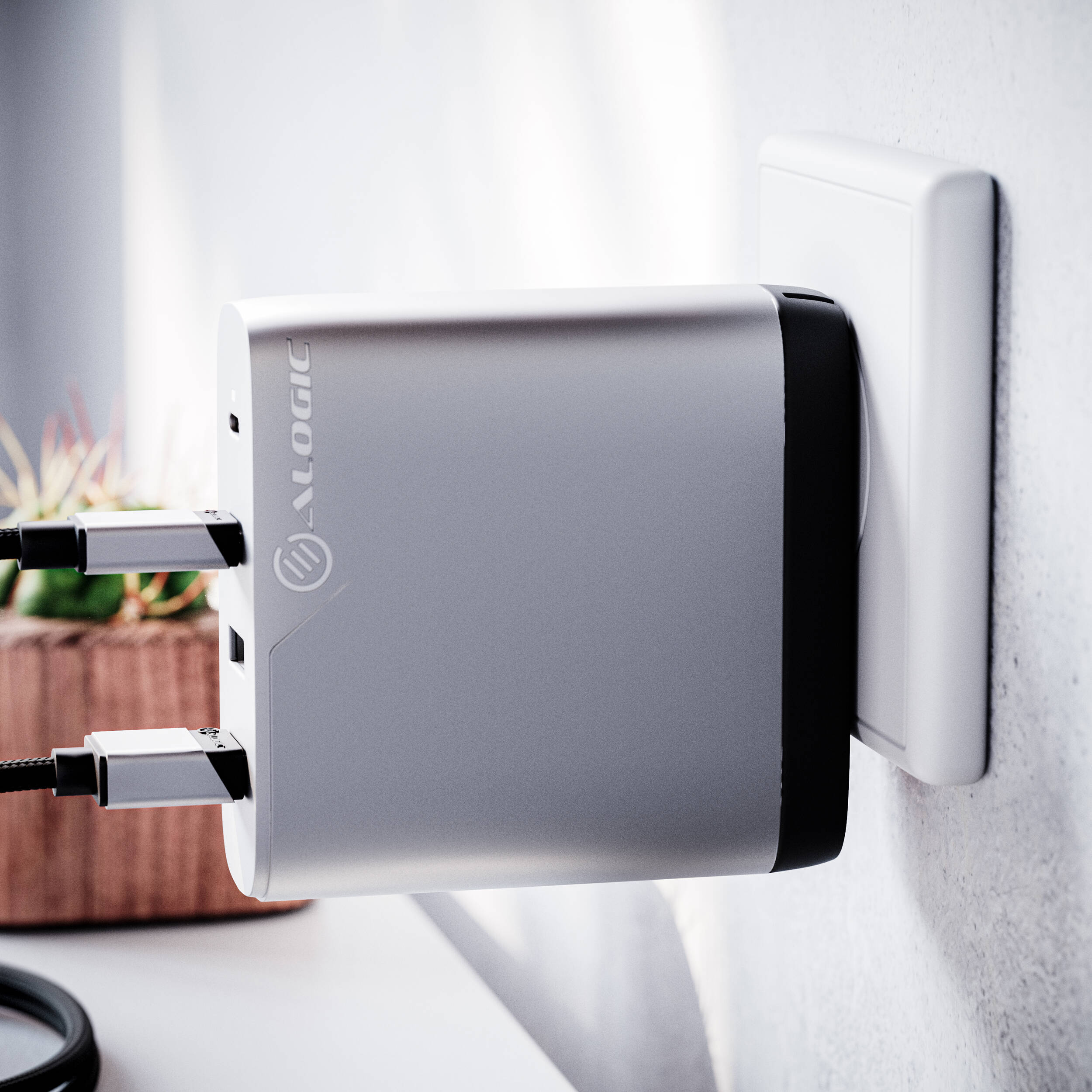 ALOGIC 4X100 Rapid Power 4-port 100W GaN charger in space grey — view 18