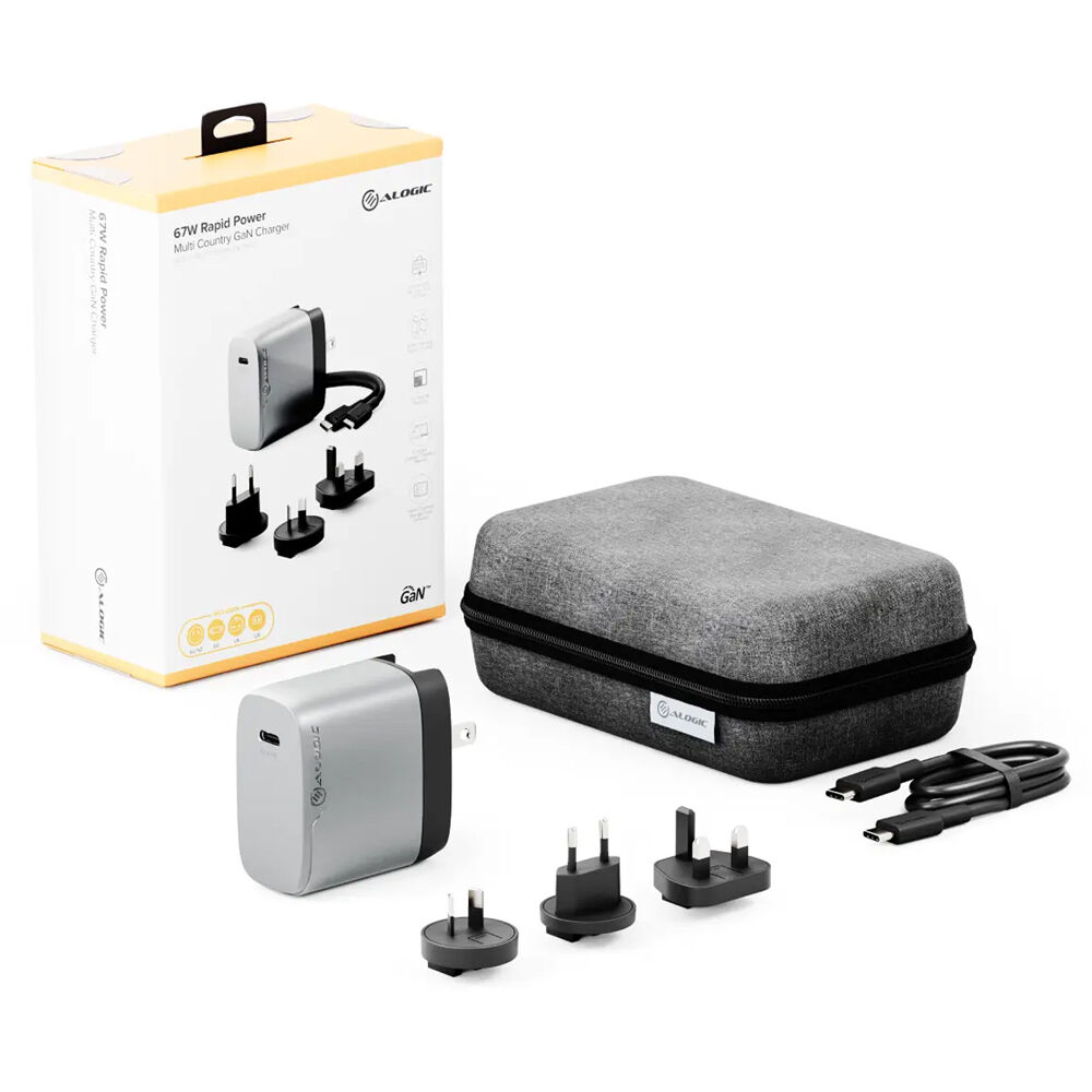ALOGIC 1X67 67W multi-country GaN charger in space grey — view 10