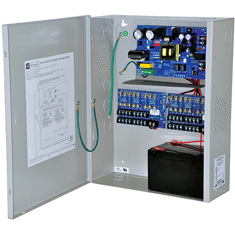 Power Supply Charger, 16 Fused Outputs, 12vdc @ 10a, 115vac, Bc400 Enclosure