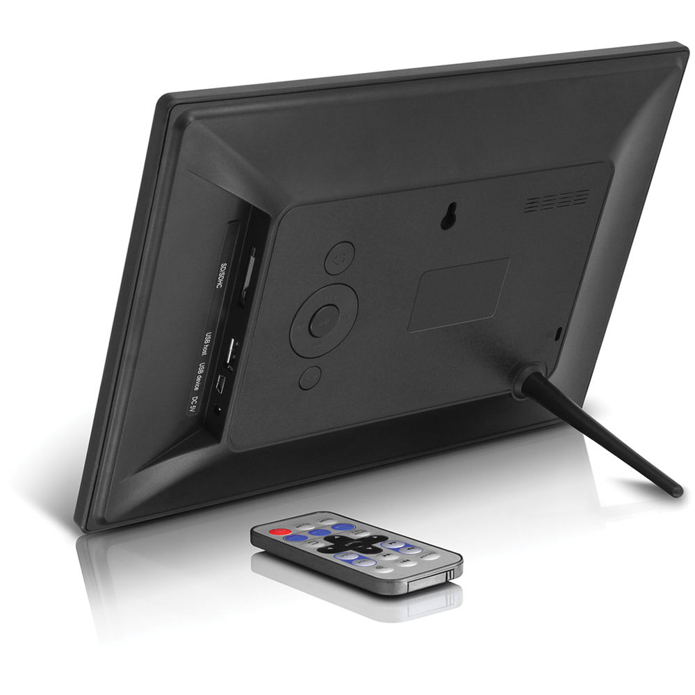 Aluratek 10.1-inch digital photo frame with 4 GB memory for desk or counter display — view 3