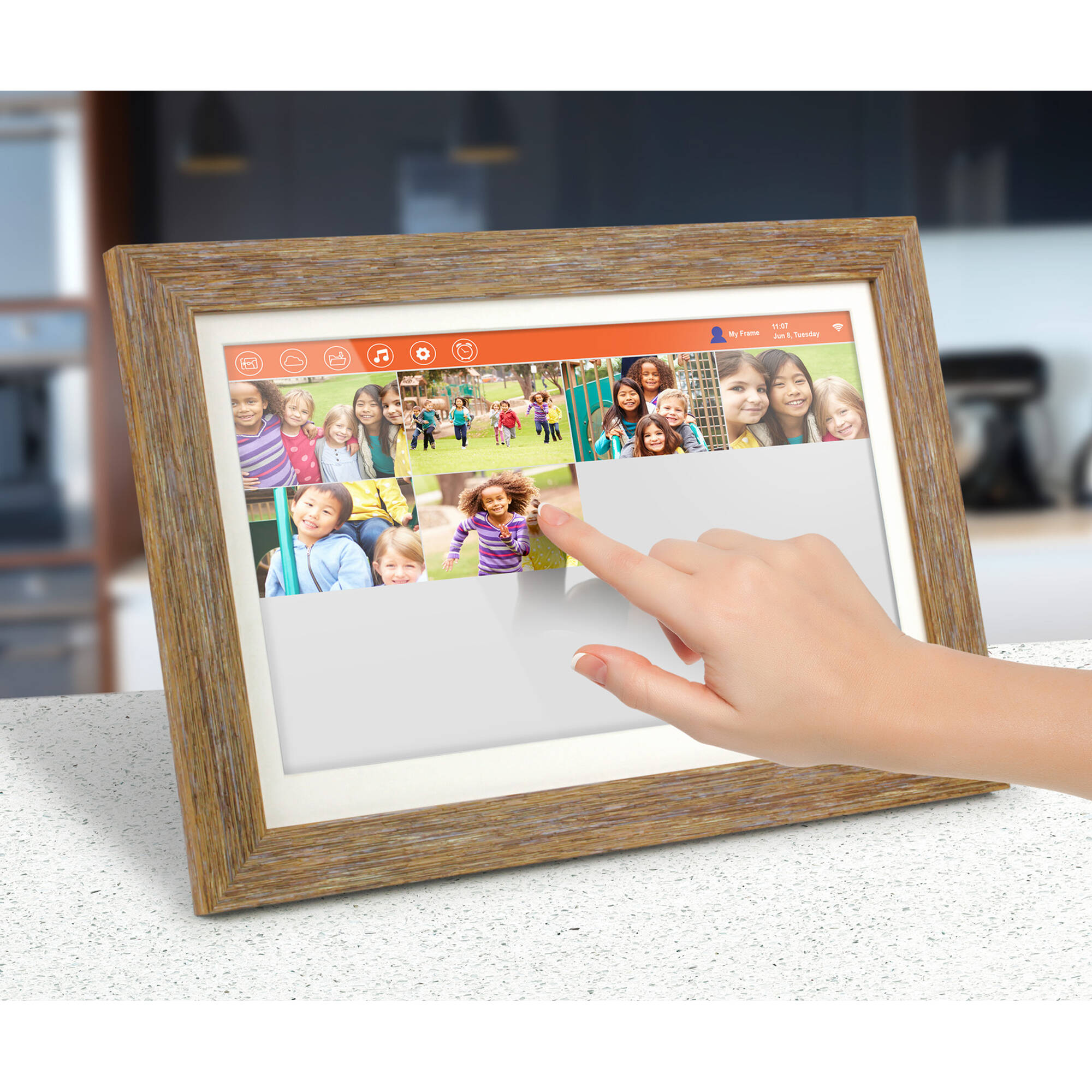 Aluratek 13.3 inch Wi‑Fi digital photo frame with touchscreen IPS display and 16 GB memory — view 7