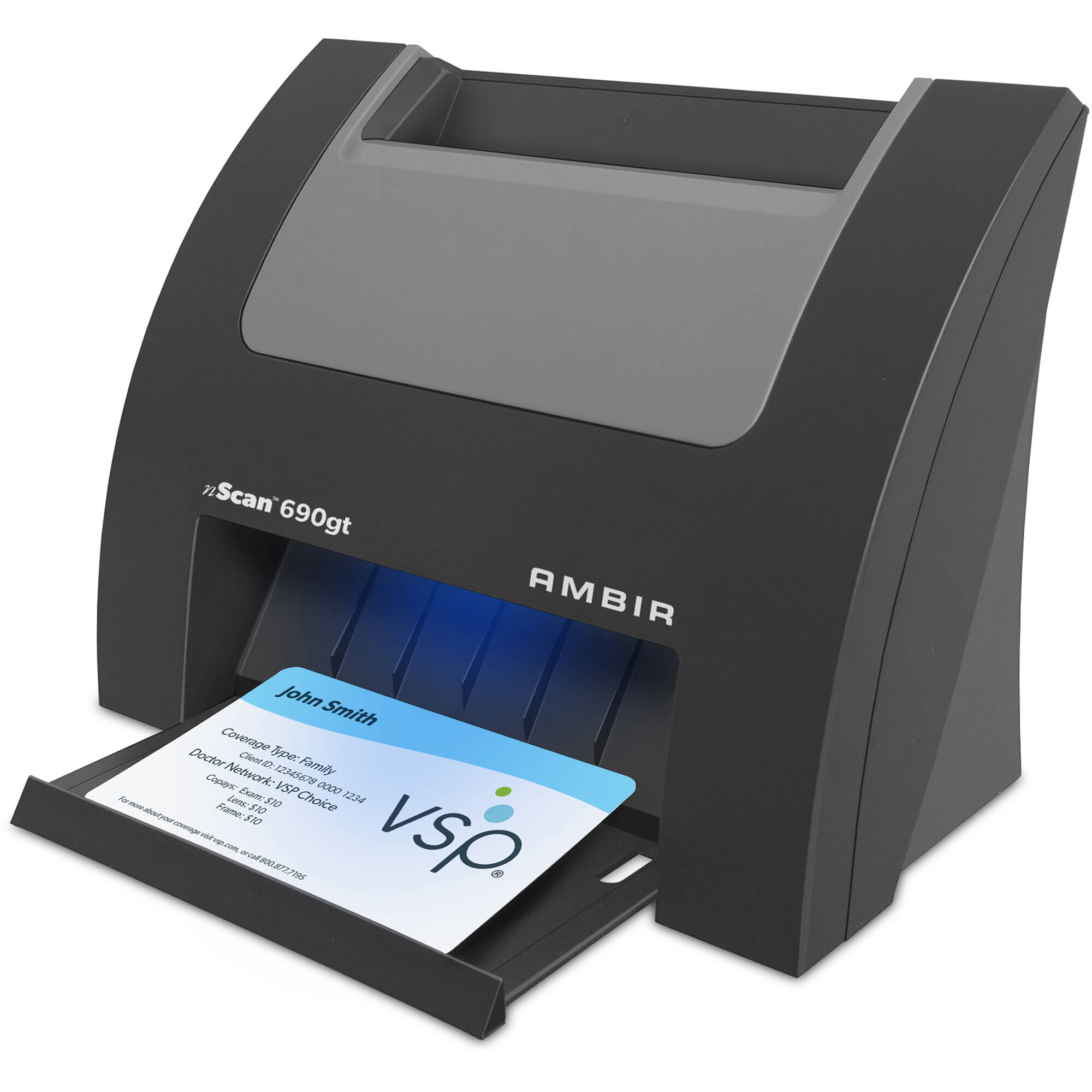 Ambir DS690GT with AmbirScan 6.1 business card scanner for desktop contact capture — view 2