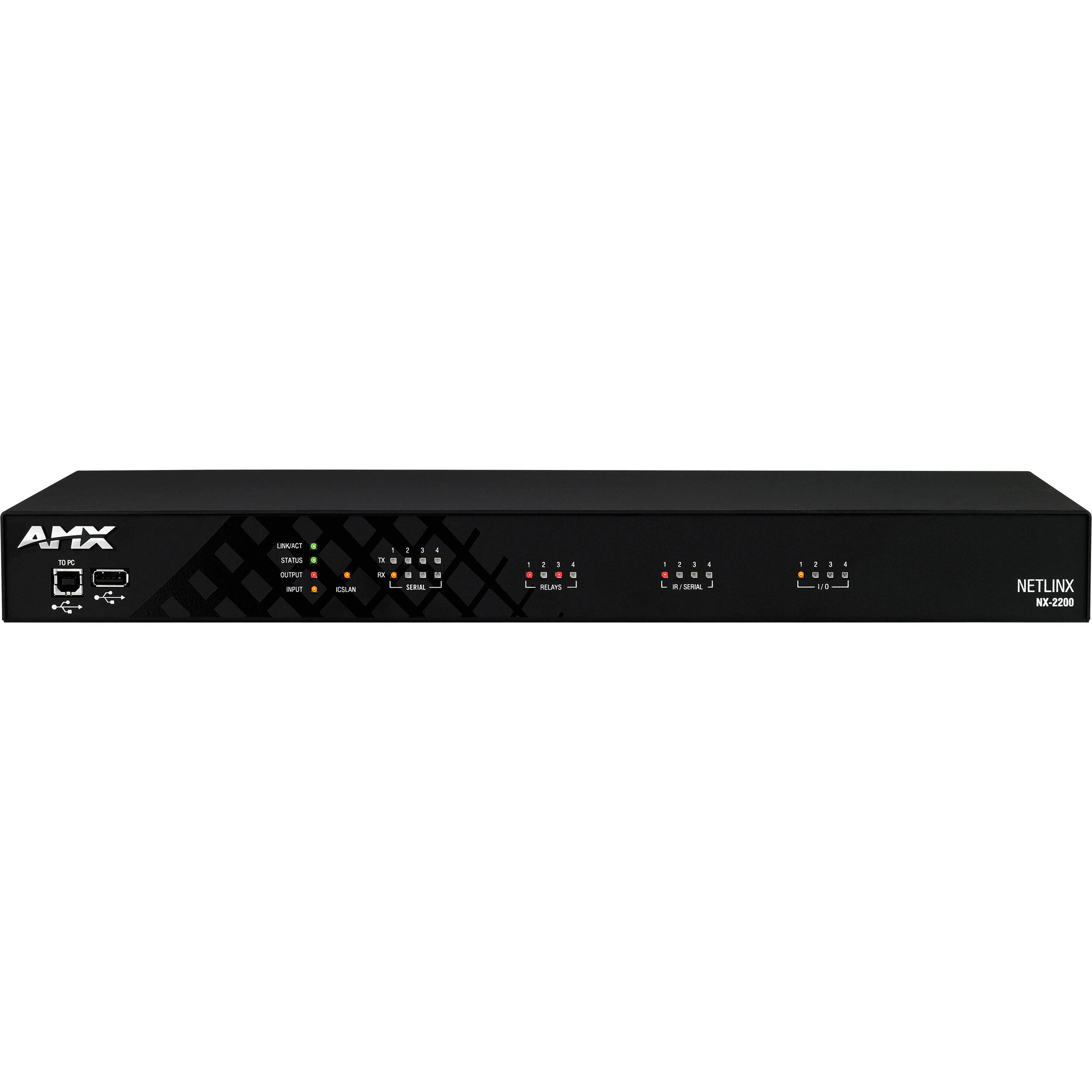 AMX NX-2200 NetLinx NX integrated controller with dual NICs and multiple control ports — view 2