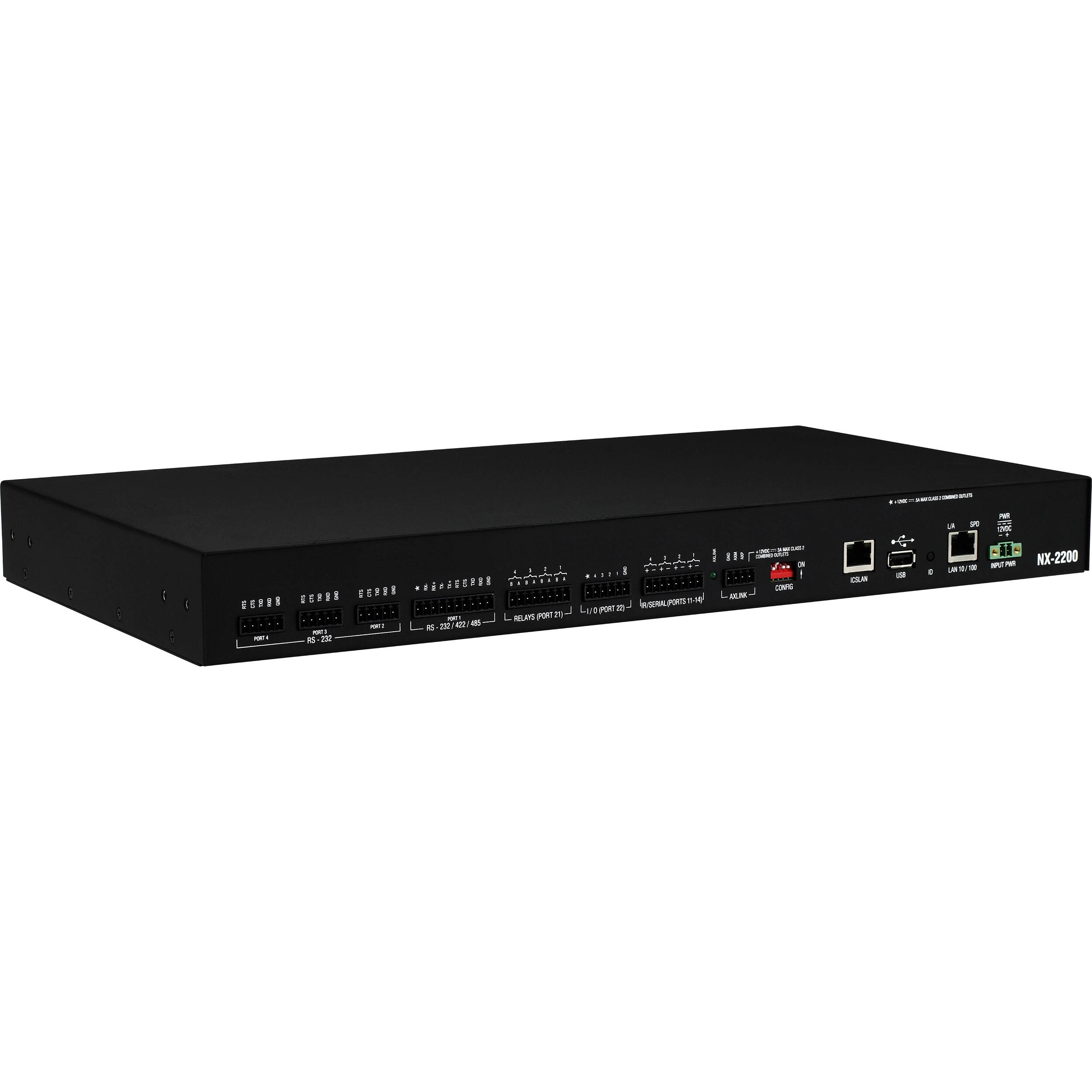 AMX NX-2200 NetLinx NX integrated controller with dual NICs and multiple control ports — view 5