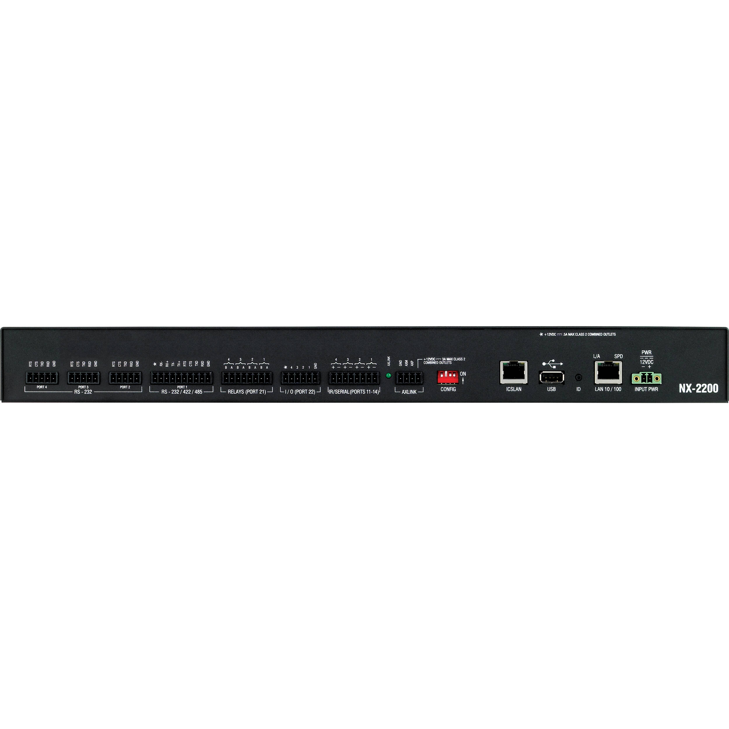 AMX NX-2200 NetLinx NX integrated controller with dual NICs and multiple control ports — view 7