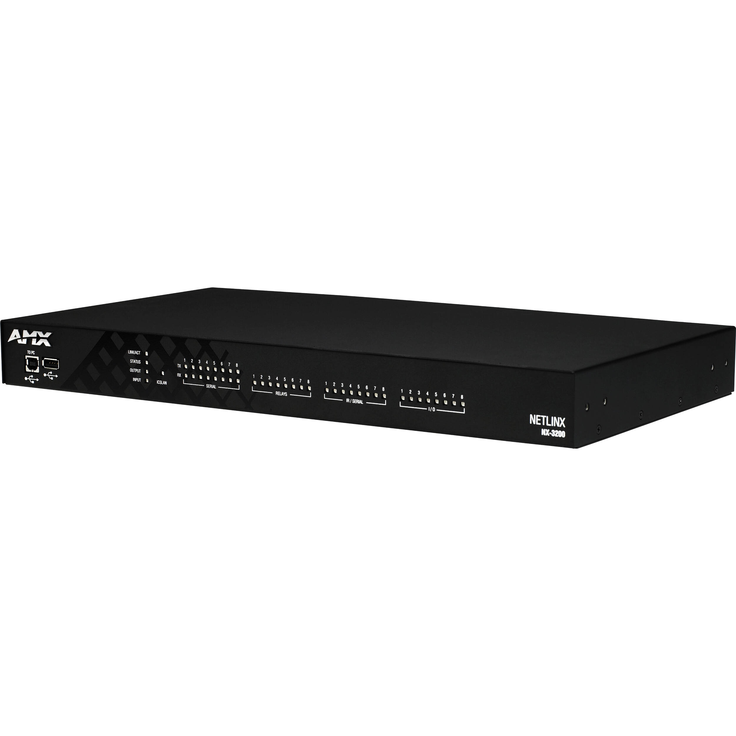 AMX NX 3200 NetLinx NX integrated controller with dual NIC and multiple serial, IR, I/O, and relay ports — view 4