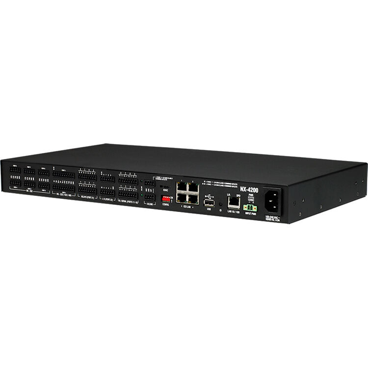 AMX NX-4200 NetLinx NX integrated controller with 8 serial ports, 8 IR ports, and dual NIC — view 8