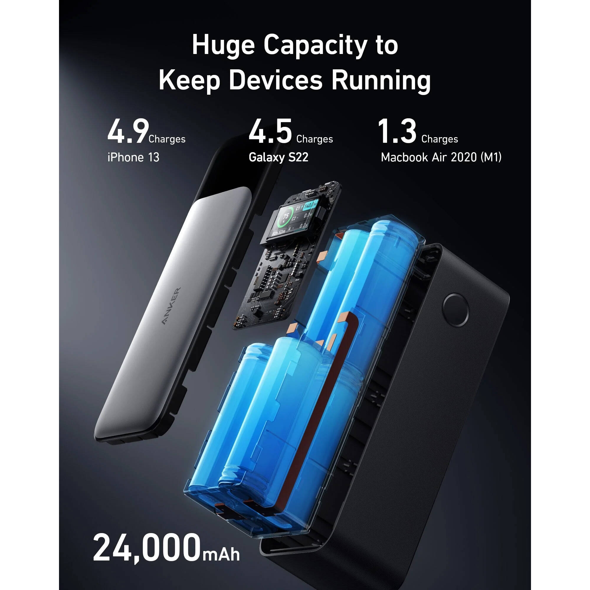 Anker 737 Power Bank portable charger for USB-C mobile device charging — view 5