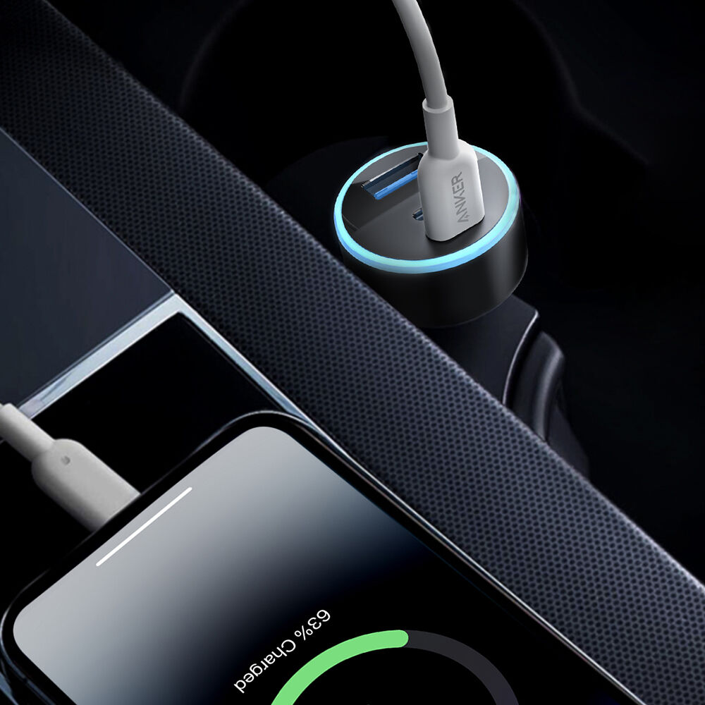 Anker 335 Car Charger 67W compact dual-port car charger for mobile device charging — view 3